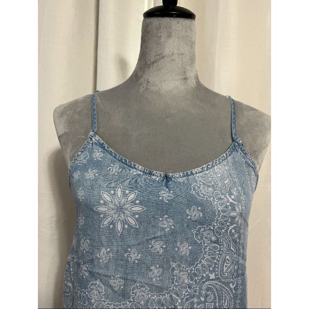 Thread & Supply Sky Blue Bandana-Print Slip Dress Sz Small - Picture 5 of 9
